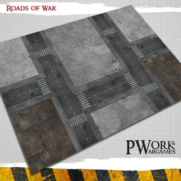 Roads of War 4'x6'- Wargames Terrain Mat Rubber- PWork Wargames
