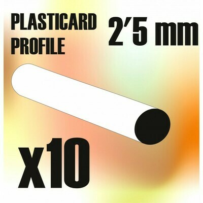 ABS Plasticard - Profile ROD 2,5mm - Greenstuff World