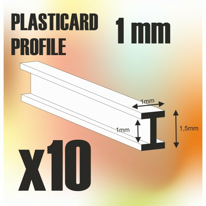 ABS Plasticard - Profile DOUBLE-T 1 mm - Greenstuff World