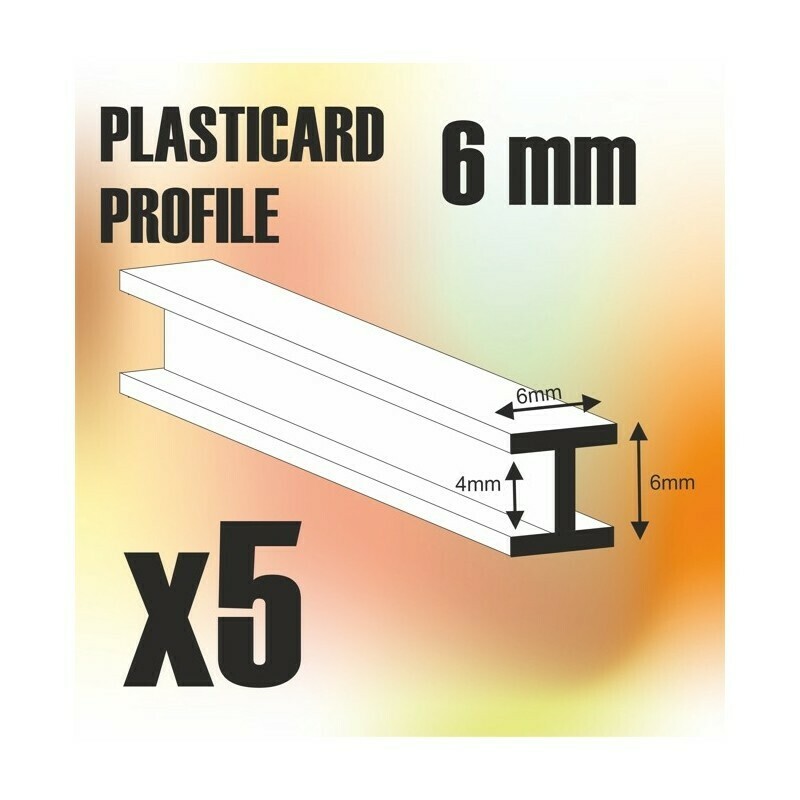 ABS Plasticard - Profile H-Beam Columns 6mm - Greenstuff World