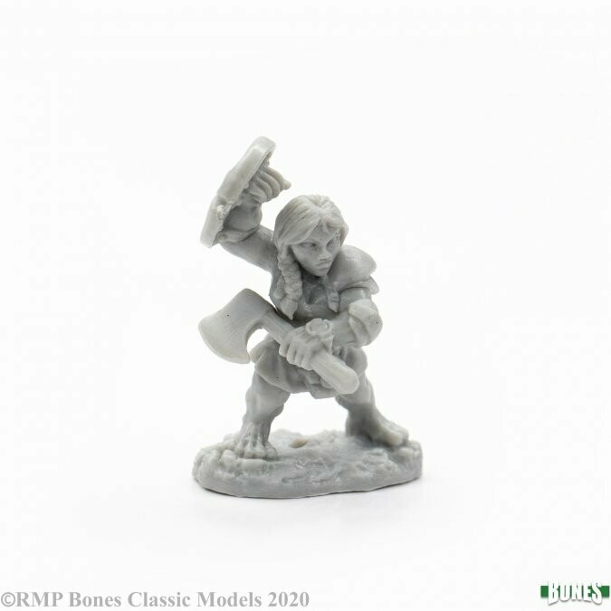 Dannin Deepaxe, Female Dwarf - Bones - Reaper Miniatures