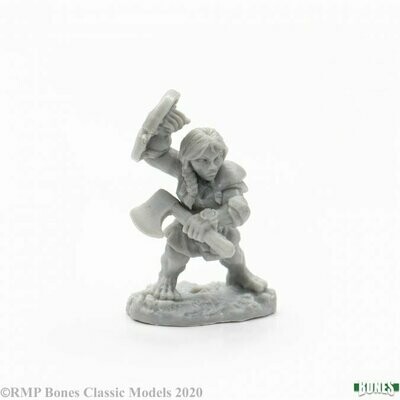 Dannin Deepaxe, Female Dwarf - Bones - Reaper Miniatures