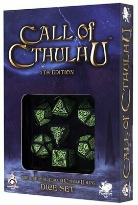 Call of Cthulhu: 7th Edition Official CoC RPG Dice Set Black/Green (7) - Q-Workshop