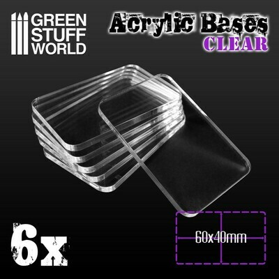 Acrylic Bases Acrylic Square Clear - Square 60x40mm CLEAR - 6x