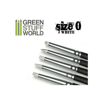 Colour Shapers Brushes SIZE 0 - WHITE SOFT - Silicone Brushes  Greenstuff World