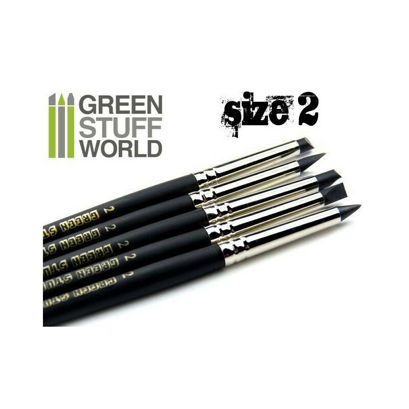 Colour Shapers Brushes SIZE 2 - BLACK FIRM - Silicone Brushes  Greenstuff World