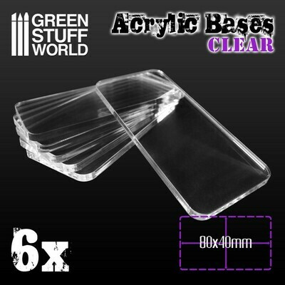 Acrylic Bases Acrylic Square Clear - Square 80x40mm CLEAR - 6x