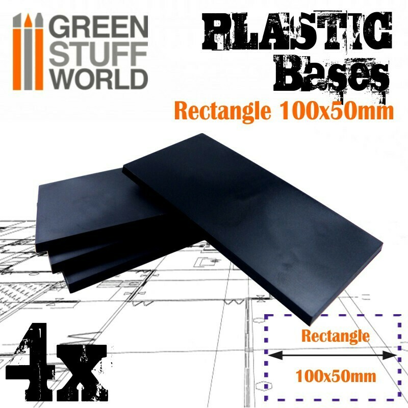 100x50mm Plastic Bases - Rectangle (4x)
