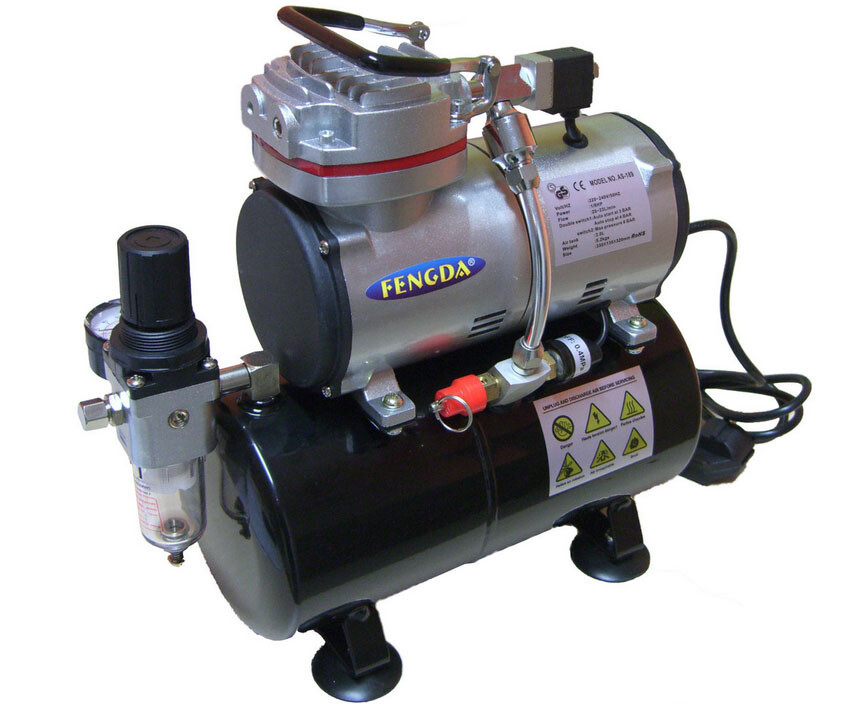 Airbrush Hobby Kompressor mit Druckbehälter Fengda® AS-189