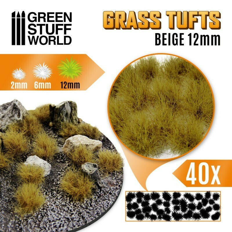 Grasbüschel XL Tufts Grass - Selbstklebend - 12mm - Beige - Greenstuff World