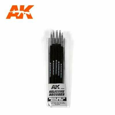 SILICONE BRUSHES MEDIUM TIP MEDIUM (5 SILICONE PENCILS) - AK Interactive