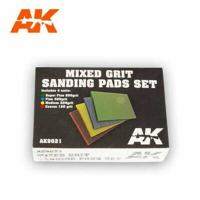 MIXED GRIT SANDING PADS SET 4 UNITS. - AK Interactive
