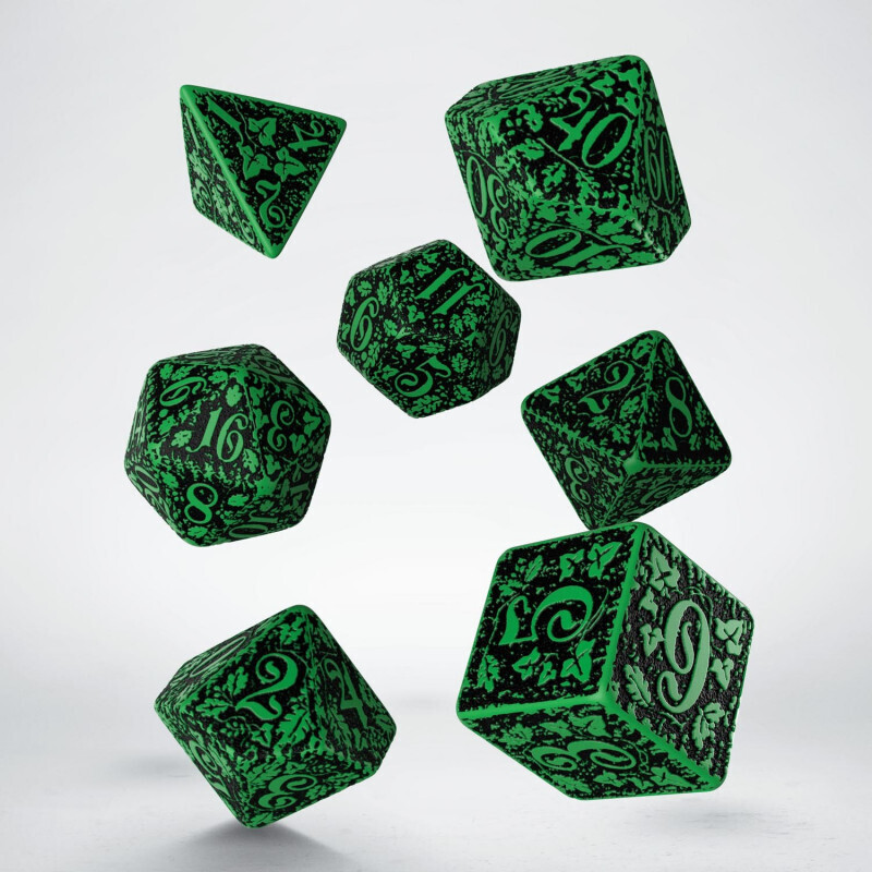 Forest 3D Green & black Dice Set (7) - Q-Workshop