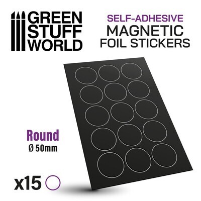 Magnetic Foil Stickers - Vorgeschnittene Magnetfolie - Rund 50mm - Greenstuff World
