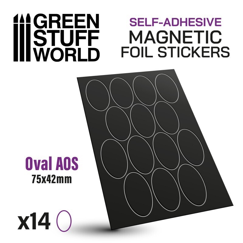 Magnetic Foil Stickers - Vorgeschnittene Magnetfolie - Oval 75x42mm - Greenstuff World