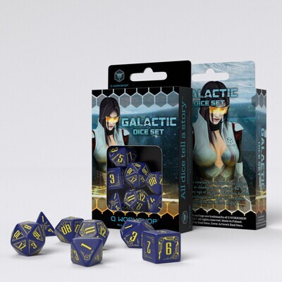 Galactic Navy & Yellow Dice Set (7) - Q-Workshop