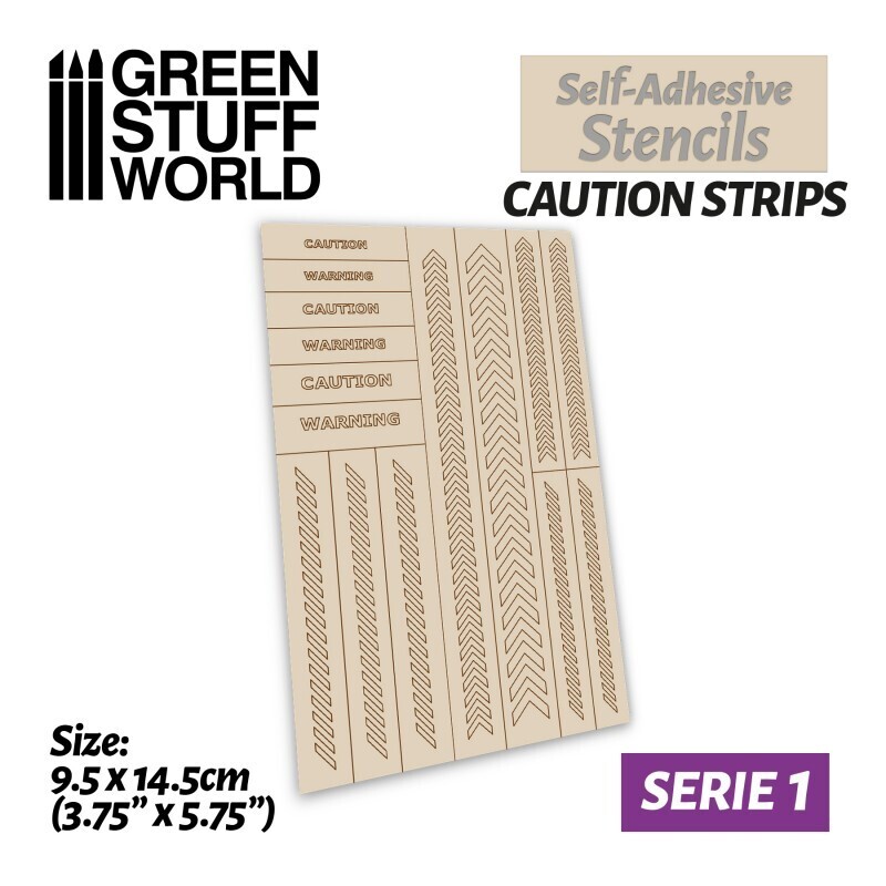 Selbstklebende Schablonen - Vorsichtsstreifen - Self-Adhesive Stencils - Caution Strips - Greenstuff World Selbstklebende Schablonen - Vorsichtsstreifen - Self-Adhesive Stencils - Caution Strips - Greenstuff World