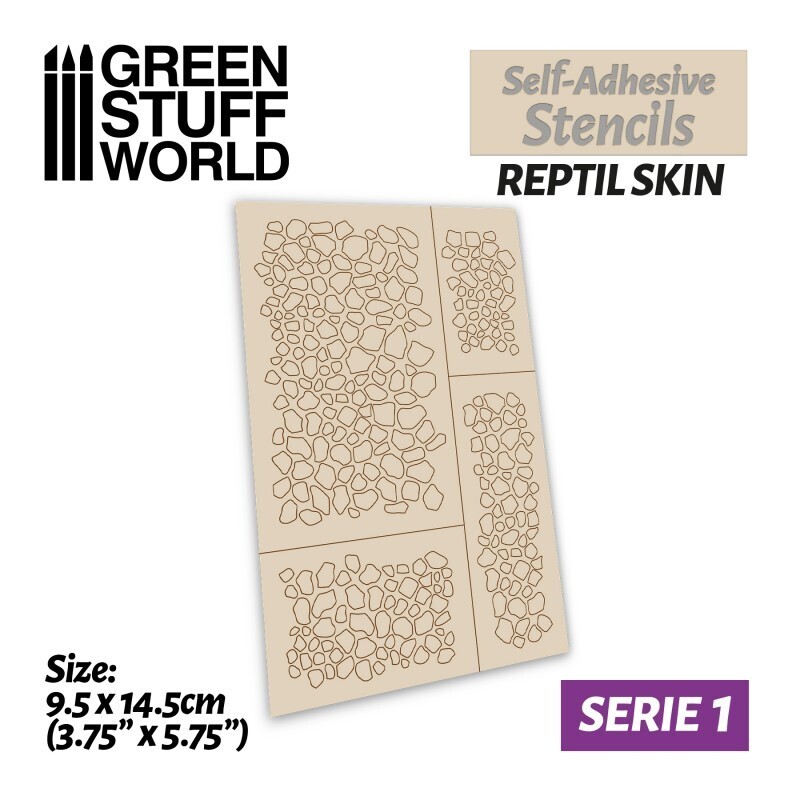Selbstklebende Schablonen - Reptilienhaut - Self-Adhesive Stencils - Reptil Skin - Greenstuff World Selbstklebende Schablonen - Reptilienhaut - Self-Adhesive Stencils - Reptil Skin - Greenstuff World
