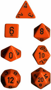Orange/Schwarz - Opaque Polyhedral 7-Die Set (7) - Chessex
