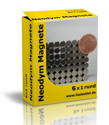 10 Neodym Magnete rund 6 x 1 mm