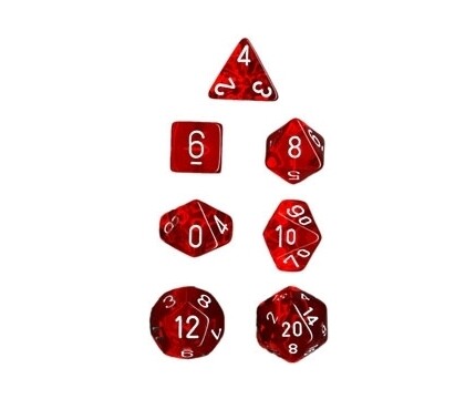 Rot/Weiss - Translucent Polyhedral 7-Die Set (7) - Chessex