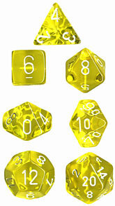 Gelb/Weiss - Translucent Polyhedral 7-Die Set (7) - Chessex
