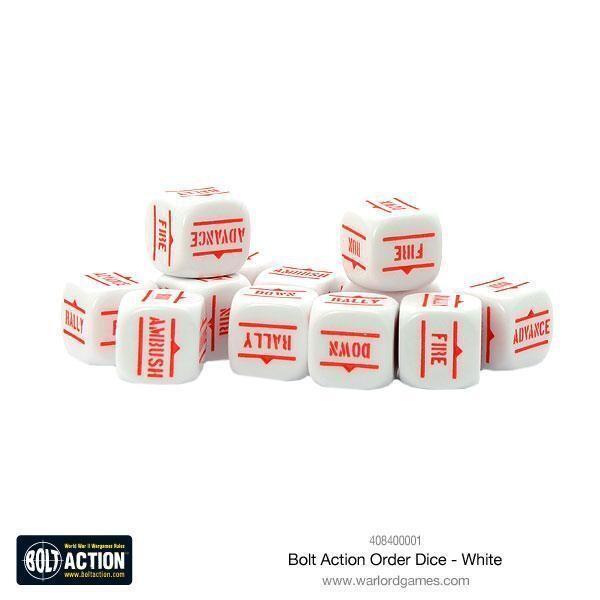 Befehlswürfel - Order Dice - White - Bolt Action