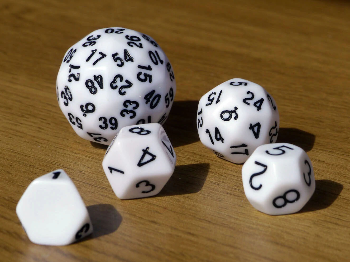 Unique polyhedral dice (Set of Seven) - Blau - The Dice Lab