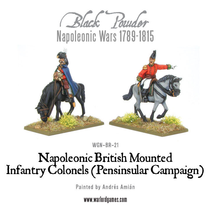 Mounted British Infantry Colonels (Peninsular) - Black Powder - Warlord Games