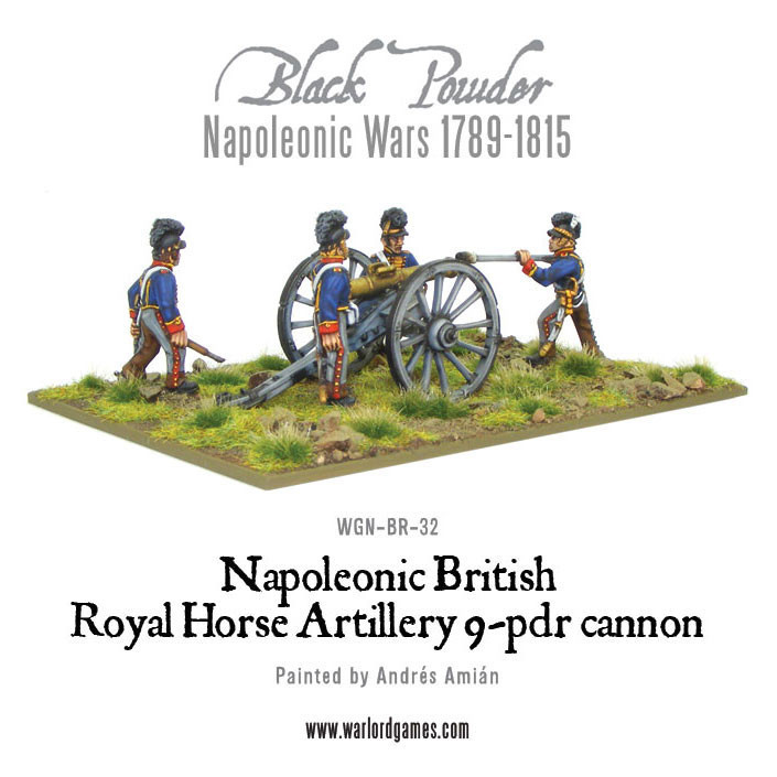 Napoleonic British Royal Horse Artillery 9-pdr cannon - Black Powder - Warlord Games