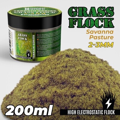 Elektrostatisches Gras 2-3mm - SAVANNA PASTURE - 200 ml Flock Nylon - Greenstuff World