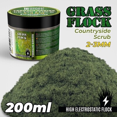 Elektrostatisches Gras 2-3mm - COUNTRYSIDE SCRUB - 200 ml Flock Nylon - Greenstuff World