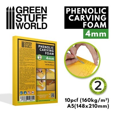 Phenolischer FOAM 4mm - Format A5 Phenolic Carving Foam - Greenstuff World