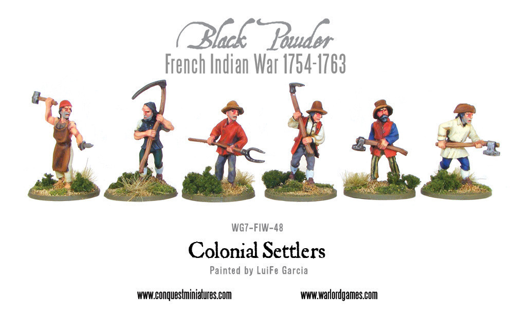 French Indian War - Colonial Settlers - Black Powder - Warlord Games