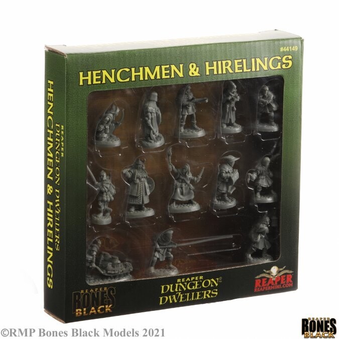 Henchmen and Hirelings Boxed Set - Bones Black - Reaper Miniatures