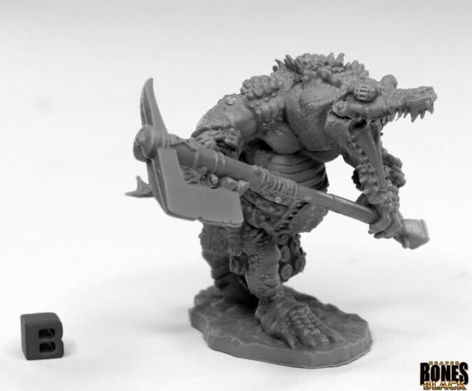 Torlan Crocodile Fighter - Bones Black - Reaper Miniatures