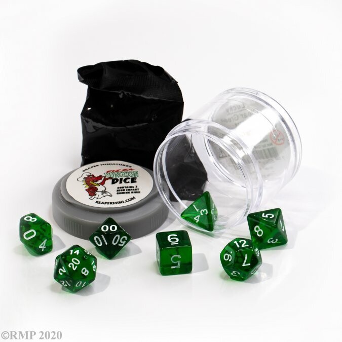 Lucky Dice - Clear Green - Reaper Miniatures