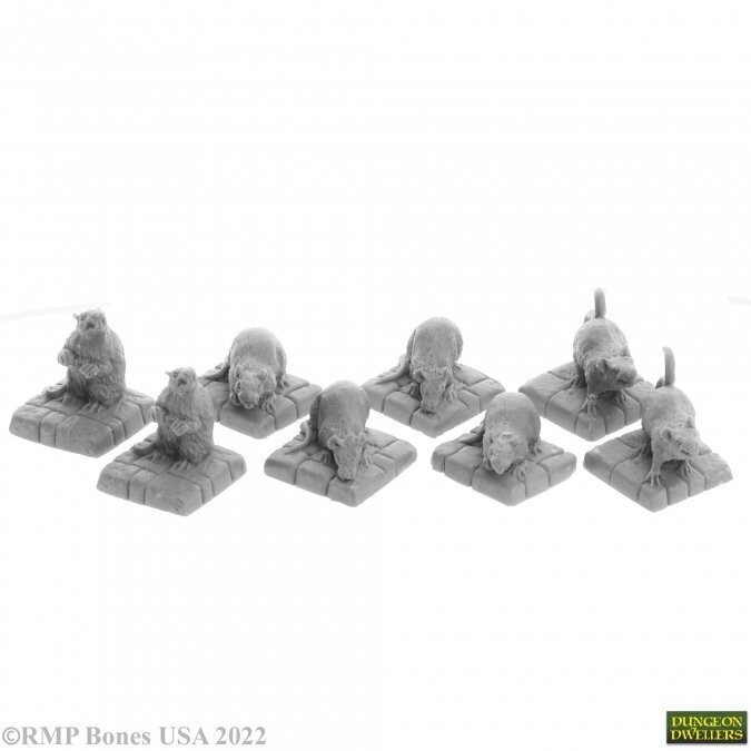 Dire Rats (8) - Bones USA - Reaper Miniatures