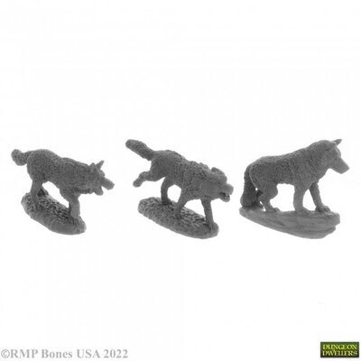 Wolf Pack (3) - Bones USA - Reaper Miniatures