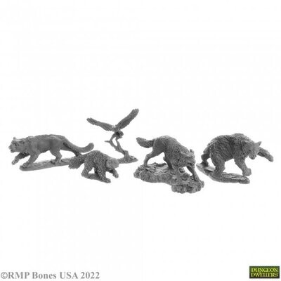 Animal Companions (5) (77216) - Bones USA - Dungeon Dweller - Reaper Miniatures