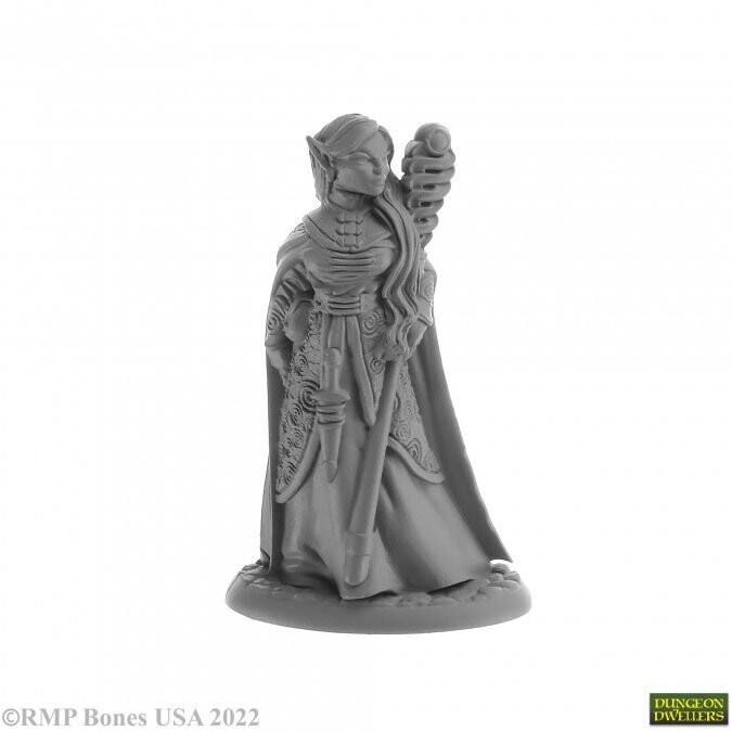 Anthanelle, Female Elf Wizard - Bones USA - Dungeon Dweller - Reaper Miniatures