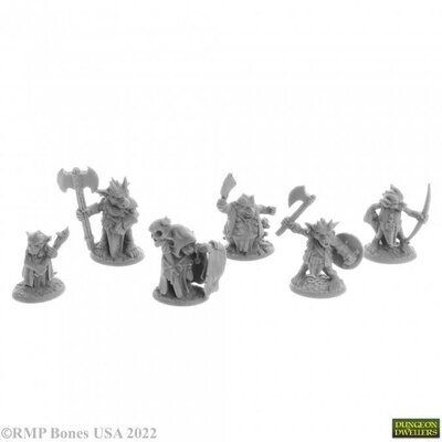 Ratpelt Kobold Leaders(6)77653 - Bones USA - Dungeon Dweller - Reaper Miniatures