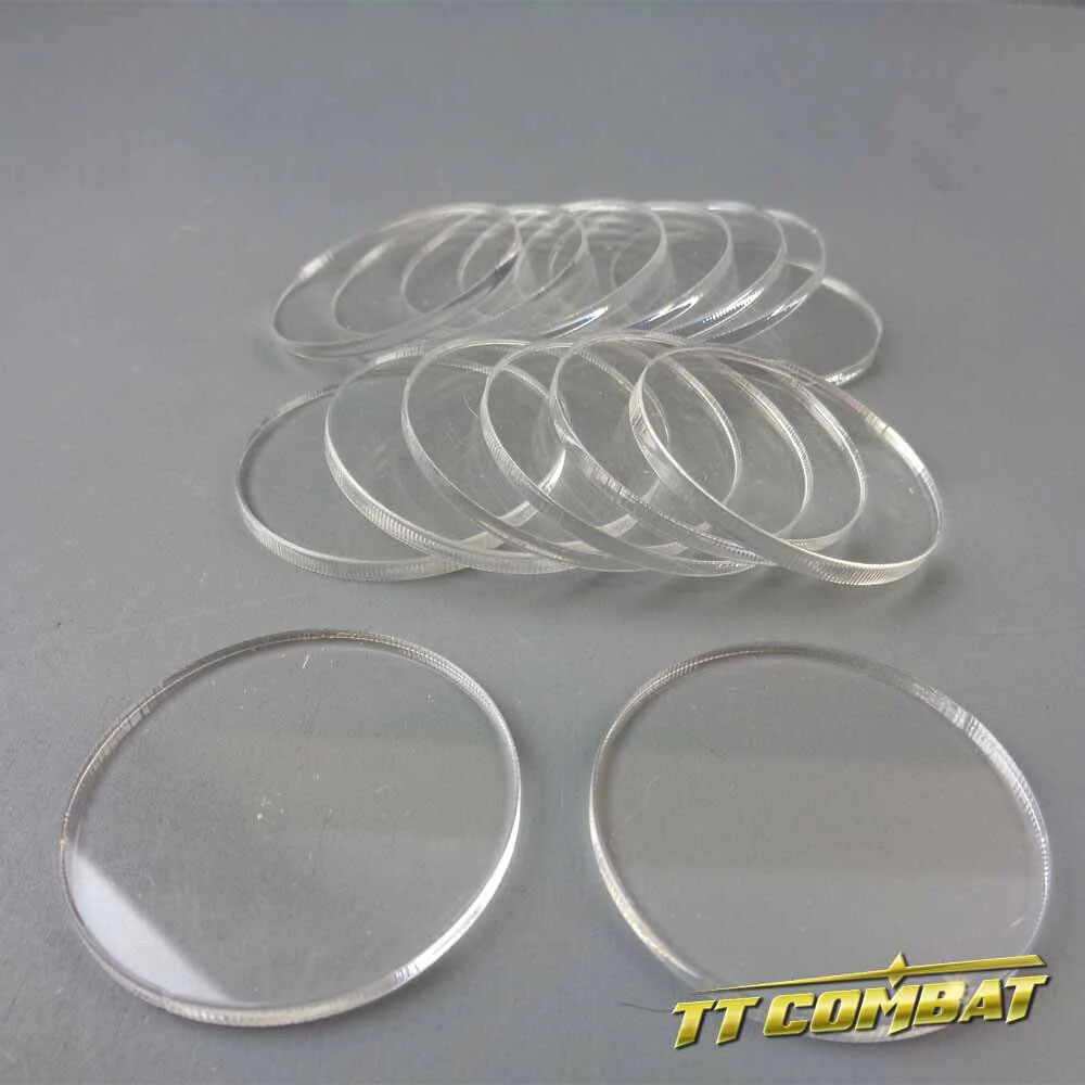 15x40mm Round Clear Bases Transparent - TTC