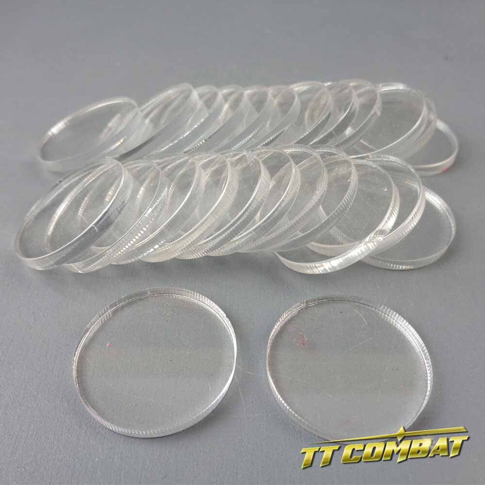 25x25mm Round Clear Bases Transparent - TTC
