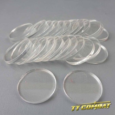 25x25mm Round Clear Bases Transparent - TTC