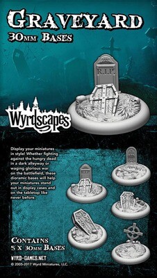 Wyrdscape Graveyard 30mm Bases - Malifaux - Wyrd