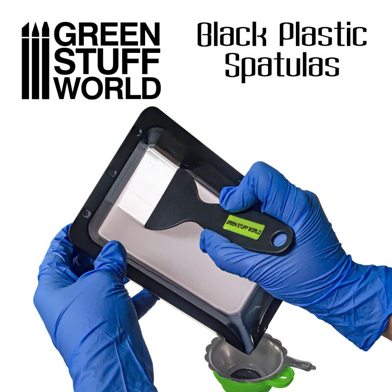 Schwarze Kunststoffspatel für 3D-Drucker - Plastic Spatulas 3x - Greenstuff World