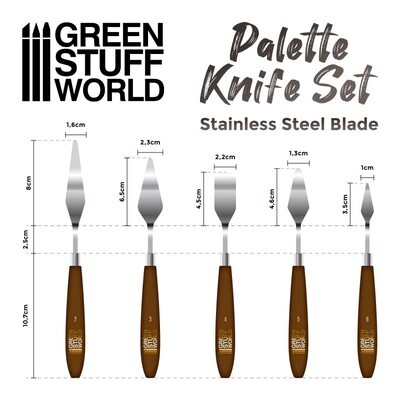 Werkzeuge für Palettenmesser und Modellierspachtel Palette Knife Set - Greenstuff World