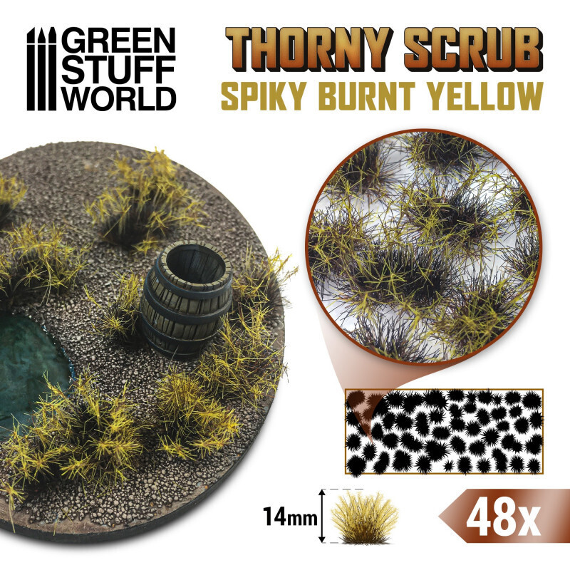 Spitze Grasbüschel - VERBRANNT GELB - Spiky Burnt Yellow - Greenstuff World