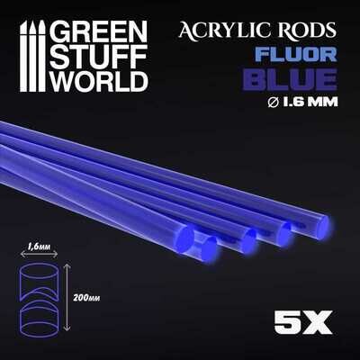 Acrylic Rods - Round 1.6 mm Fluor BLUE - Greenstuff World